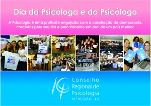  Nesta terça-feira, 27 de agosto de 2013, faz 51 anos da regulamentação da Psicologia no Brasil. É o Dia da Psicóloga e do Psicólogo que neste ano será marcado pelas eleições no Sistema Conselhos de Psicologia, em que serão definidas as próximas gestões do CRP-16 (e demais Regionais) e do Conselho Federal de Psicologia. Vale lembrar ainda que a votação no Dia da Psicóloga e do Psicólogo (e também no dia anterior, 26) é apenas para quem vota pela Web, meio de votação lançado neste ano pelo Sistema Conselhos. O interior do Estado, com exceção de Marechal Floriano, Domingos Martins e Santa Leopoldina, votou via Correios. Já votou? Vote aqui até as 17 horas desta terça-feira, 27.   Momentos importantes Cabe destacar que as eleições vão definir o IV Plenário do CRP-16. Mas, o atual, o III Plenário, realizou muitas atividades visando o crescimento da profissão, promovendo ações nos mais variados campos de atuação das psicólogas e dos psicólogos e atuando frente a uma conjuntura de muito destaque para a categoria. Dois momentos políticos bem importantes aconteceram há poucas semanas. O PL do Ato Médico virou lei com vetos que garantiram a autonomia das demais profissões da saúde. O PDC da cura gay foi arquivado. Mas ainda há muita luta em favor dos direitos humanos, da não redução da maioridade penal, da manutenção dos preceitos do Estatuto da Criança e do Adolescente (Ecriad), bem como nas melhorias nas Rede de Atenção Psicossocial, com destaque para a luta antimanicomial, e nos Centros de Referências do SUAS. A luta contra a medicalização da vida e principalmente contra a medicalização infantil, a coerência na realização dos concursos públicos, a luta pelas 30 horas para as psicólogas e psicólogos são outros temas marcantes nestes 51 anos da Psicologia e na gestão do III Plenário do CRP-16. 50 anos Se nos 51 anos da profissão, as eleições são o destaque, em 2012 a II Mostra Nacional de Psicologia deu o tom das comemorações dos 50 anos da regulamentação profissional no País, que contou com a participação do III Plenário e de uma grande delegação capixaba de psicólogas(os) e estudantes em evento realizado em São Paulo. Parabéns, psicólogas e psicólogos capixabas. Viva os 51 anos da Psicologia no Brasil! Sem solenidade Em 2013, o CRP-16 realizou uma solenidade em comemoração aos 50 anos da Psicologia, que foi bem avaliada pela categoria.  Mas, em virtude das eleições, os Regionais não devem fazer eventos comemorativos ao Dia da Psicóloga e do Psicólogo para que não haja nenhuma suspeita de favorecimento de alguma chapa no processo eleitoral. Por isso, neste ano, o Conselho não realizará nenhum evento especial, pois as eleições são este momento! Participe da votação que se encerra as 17 horas desta terça-feira, 27 de agosto. E um ótimo Dia da Psicóloga e do Psicólogo! Clique no cartão para ampliar a homenagem do III Plenário a toda categoria 