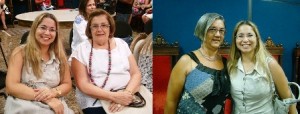 "Cuidar da mulher é cuidar da família": Andréa ao lado da professora Eugênia Raizer (à esq.) e com a presidente do CEDM, Eusabeth Vasconcelos 