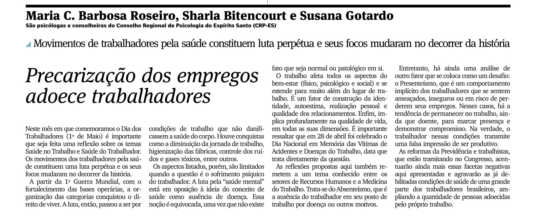 Precarização dos empregos adoece trabalhadores_AG_OPINIÃO_PÁG 17_23.05.2017-1